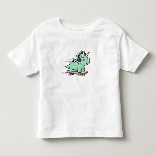 leuke Triceratops Roller Skates voor Kinderen Kinder Shirts (Voorkant)