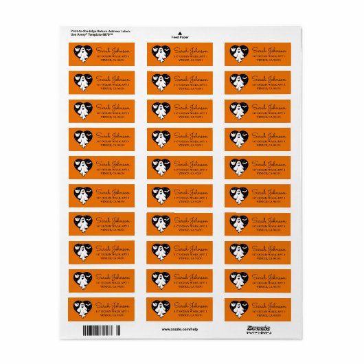 Leuke Trick or treat Halloween pompoen label (Full Sheet)