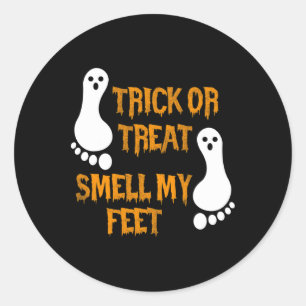 Leuke Trick or treat Ruik Mijn Voeten Halloween Ronde Sticker