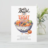 Leuke Trick or treat Snoep Halloween Kaart (Staand voorkant)