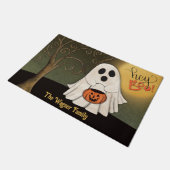 Leuke Trick-or-Treater Ghost Halloween Gepersonali Deurmat (Schuin)