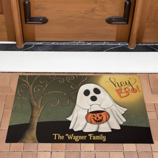 Leuke Trick-or-Treater Ghost Halloween Gepersonali Deurmat