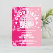 Leuke trillingen Groovy roze Tie Dye Verjaardagsfe Kaart (Staand voorkant)