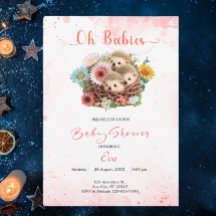 Leuke Triplet Baby's Roze Bloemen Baby shower Mode