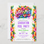 Leuke Tropische Aloha Afstuderen Pool Party Kaart (Voorkant)
