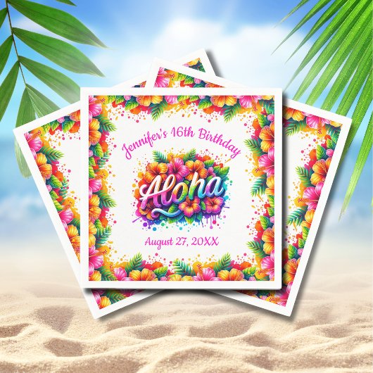 Leuke Tropische Aloha Verjaardagsfeest Luau Party Servet