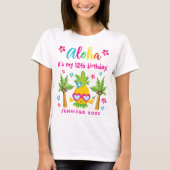 Leuke Tropische Ananas Luau Verjaardagsfeest T-shirt (Voorkant)