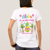 Leuke Tropische Ananas Luau Verjaardagsfeest T-shirt (Achterkant)