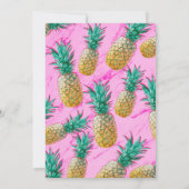 Leuke tropische ananas & roze marmer moderne bruid kaart (Achterkant)