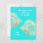 Leuke Tropische Blauwe Vis Dankkaart voor Kinderen Bedankkaart (Voorkant)