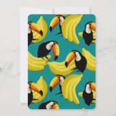 Leuke Tropische Blauwgroen Bananen Toucans Afstude Kaart (Achterkant)