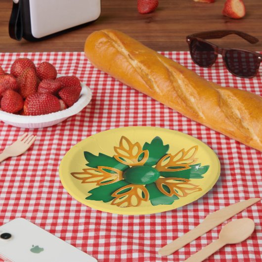 Leuke Tropische Bloem Bloemstuk Lente Zomer Verjaa Papieren Bordje (Picknick)