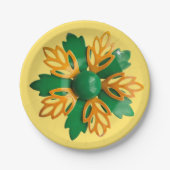 Leuke Tropische Bloem Bloemstuk Lente Zomer Verjaa Papieren Bordje (Voorkant)