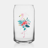 Leuke tropische flamingo gepersonaliseerd blikvorm glas (Achterkant)