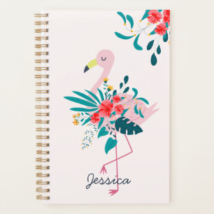 Leuke tropische flamingo gepersonaliseerd planner