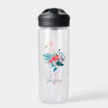 Leuke tropische flamingo gepersonaliseerd waterfles<br><div class="desc">flamingo gepersonaliseerde waterfles.</div>