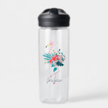Leuke tropische flamingo gepersonaliseerd waterfles<br><div class="desc">flamingo gepersonaliseerde waterfles.</div>