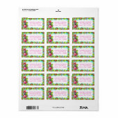 Leuke Tropische Flamingo Verjaardag Retouradres Etiket (Full Sheet)