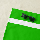 Leuke Tropische Heldere Lime Groene Witte Rand Str Strandlaken (In situ)