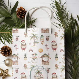 Leuke tropische kerst gepersonaliseerd medium cadeauzakje