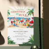 Leuke tropische kerst in juli Beach Party Kaart