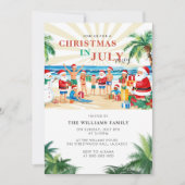 Leuke tropische kerst in juli Beach Party Kaart (Voorkant)