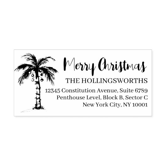 Leuke tropische kerst | Retouradres Rubberstempel (Afrduk)