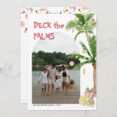 Leuke Tropische Kerst Vakantie Deck de Palmen Feestdagenkaart (Voorkant / Achterkant)