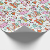 Leuke Tropische Kerstman Cadeaupapier (Hoek)
