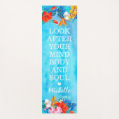 Leuke Tropische Oceaan Inspirerende Spreuk | Naam Yogamat (Voorkant)