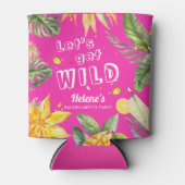 Leuke Tropische Roze Meidenavondfeestje Blikjeskoeler (Voorkant)