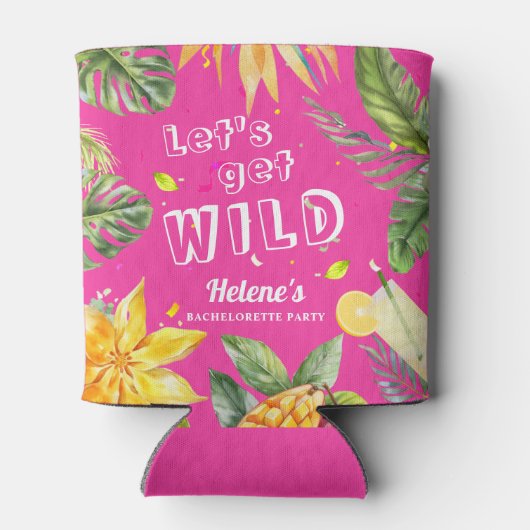 Leuke Tropische Roze Meidenavondfeestje Blikjeskoeler (Achterkant)