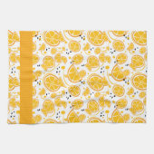 Leuke Tropische Sinaasappels Gingham Pattern Theedoek (Horizontaal)