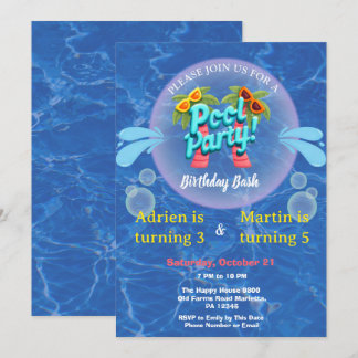 Leuke Tropische Spat Joint Pool Party verjaardag Kaart