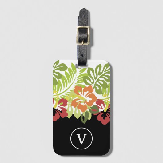 Leuke tropische stijl bagagelabel (Voorkant (verticaal))