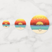 Leuke Tropische Zomer Strand Party Zonsondergang Confetti (Voorkanten)