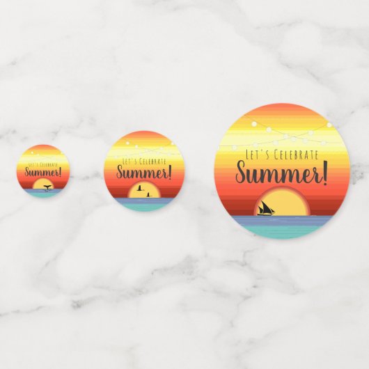 Leuke Tropische Zomer Strand Party Zonsondergang Confetti (Achterkanten)