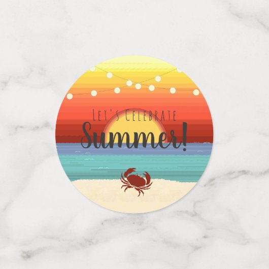 Leuke Tropische Zomer Strand Party Zonsondergang Confetti (Kleine voorkant)