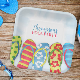 Leuke Tropische Zomer Teenslippers Zwembad Party L Papieren Bordje