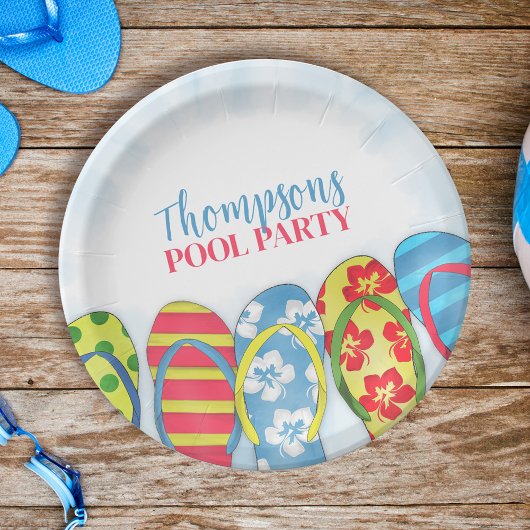 Leuke Tropische Zomer Teenslippers Zwembad Party L Papieren Bordje