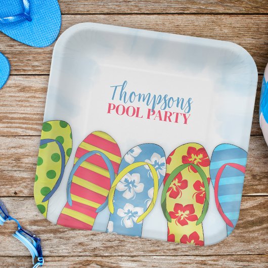 Leuke Tropische Zomer Teenslippers Zwembad Party L Papieren Bordje