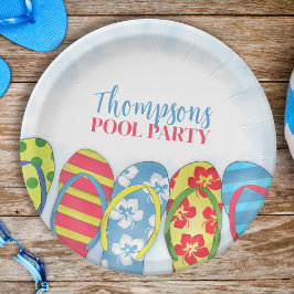Leuke Tropische Zomer Teenslippers Zwembad Party L Papieren Bordje