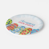 Leuke Tropische Zomer Teenslippers Zwembad Party L Papieren Bordje (Gekanteld)