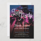 Leuke Tropische Zonsondergang Luau Party 100ste Ve Kaart (Voorkant)