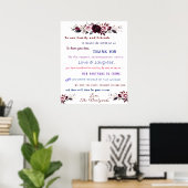 Leuke Trouw Dank Je Rood Roze Rozen Poster (Thuiskantoor)
