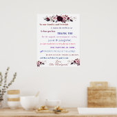 Leuke Trouw Dank Je Rood Roze Rozen Poster (Keuken)