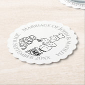 Leuke trouwdag bruiloft receptie papier Onderzette Kartonnen Onderzetters (Gekanteld)