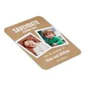 Leuke trouwdatum kinderfoto's rustiek magneet (Rechterzijde)