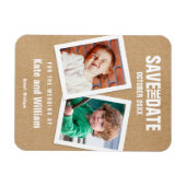 Leuke trouwdatum kinderfoto's rustiek magneet (Horizontaal)
