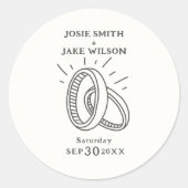 Leuke trouwringen bruiloft ronde sticker (Voorkant)